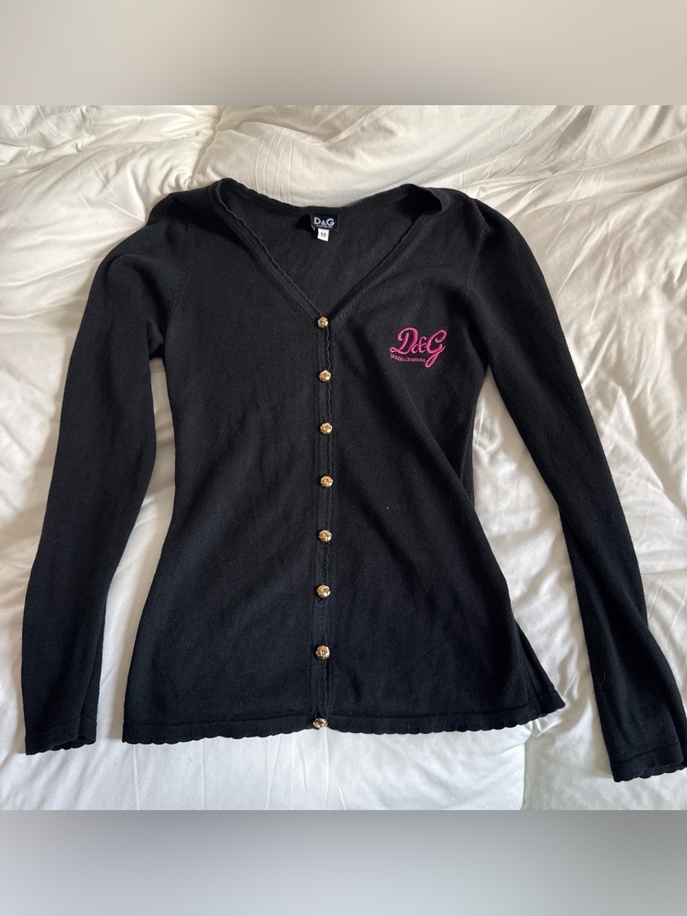 Rare Black Dolce & Gabbana D&G Embroidered Cardigan